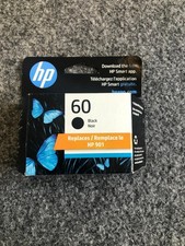 Genuine HP 60 Black Ink Cartridge DEC 2024 NEW SEALED