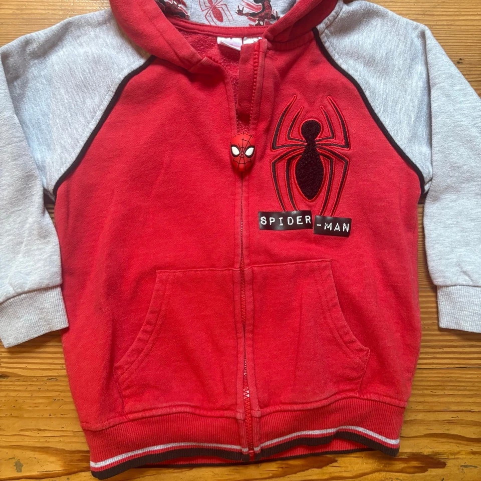 Marvel Spiderman Cremallera Completa Capucha Gráfico Niños Sudadera TALLA 6 Foto 2 de 4