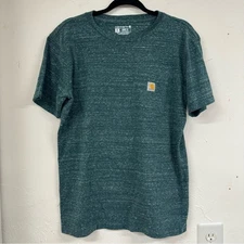 Carhartt Men’s Green Heathered Short Sleeve Tee Shirt Mens Medium Casual