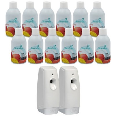 TimeMist Premium Metered Air Freshener Refills, Mango (Case of 12) with Meter