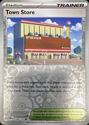 Town Store 196/197 Common Obsidian Flames Pokemon Reverse Holo Lightly Played