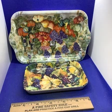 Flowers Hibiscus Snack Serving Tray Vintage Tropical Jim Walker 1999 Italy