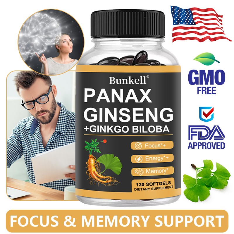 Estratto di Ginkgo + Ginseng, migliora l'attenzione, la memoria cerebrale e le capacità cognitive