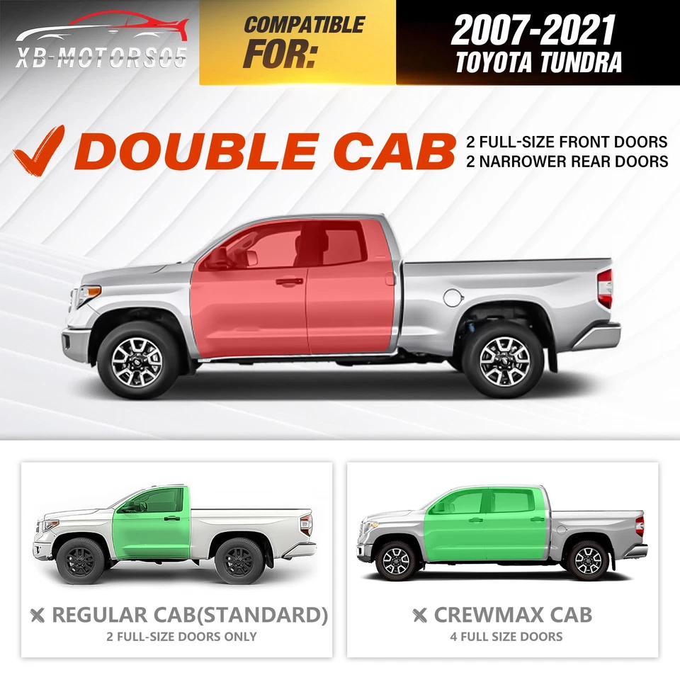 For Toyota Tundra Double Cab 2007-2021 3-Raised Steps Side Running Boards Foto 2 de 4
