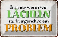 Blechschild 12X18 Cm Wenn Wir Lachen Stirbt Problem Dekoration Spruch Zitat Deko