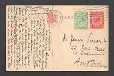 King George V KGV Uprated 1d Postal Stationery Postcard London To Netherlands
