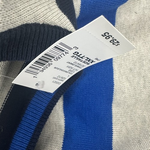 Childrens Place Sweater Youth Boys Size 16 Blue Striped Knit Preppy Crew NWT - Picture 14 of 16