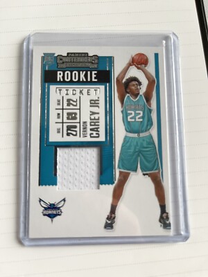Vernon Carey Jr RC Patch Jersey 2020-21 Contenders Rookie Ticket #RS-VCJ  Hornets