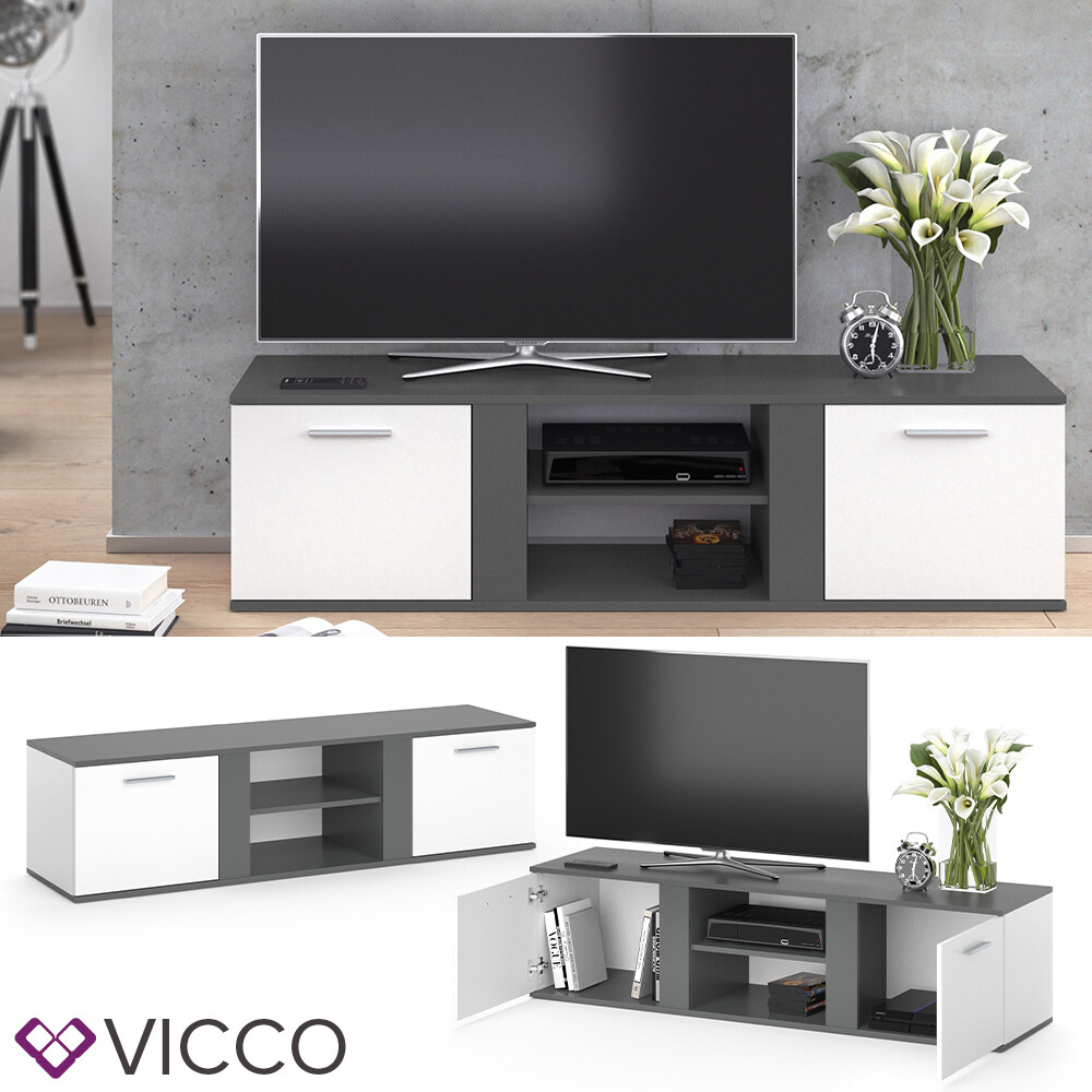 Meuble TV VICCO NOVELLI 155 cm rangez vos câbles et optimisez votre petit salon