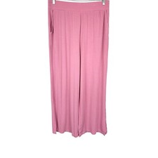 Cuddl Duds Softwear with Stretch Wide Leg Pants with Side Slit Mauve Medium Size