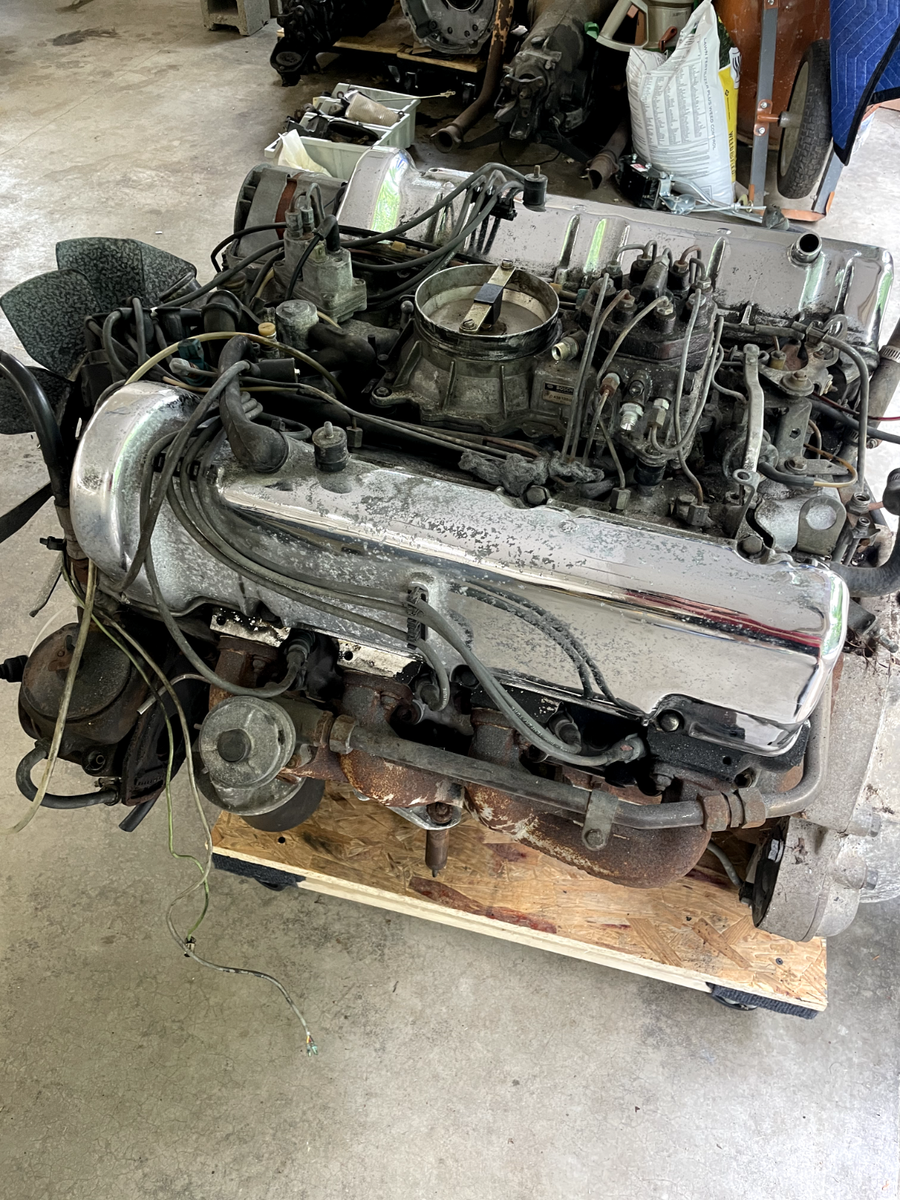 MERCEDES W116 450SEL 6.9 M100 MOTOR AND TRANSMISSION ASSEMBLY 