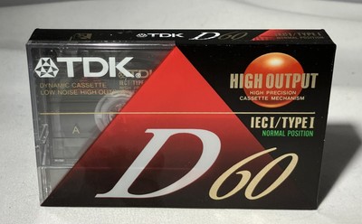 Blank TDK Cassette Tape D60 Normal Type 1 SEALED
