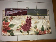 NEW 72" x 14" Table Runner Florentine Poinsettia By  HomeTrends