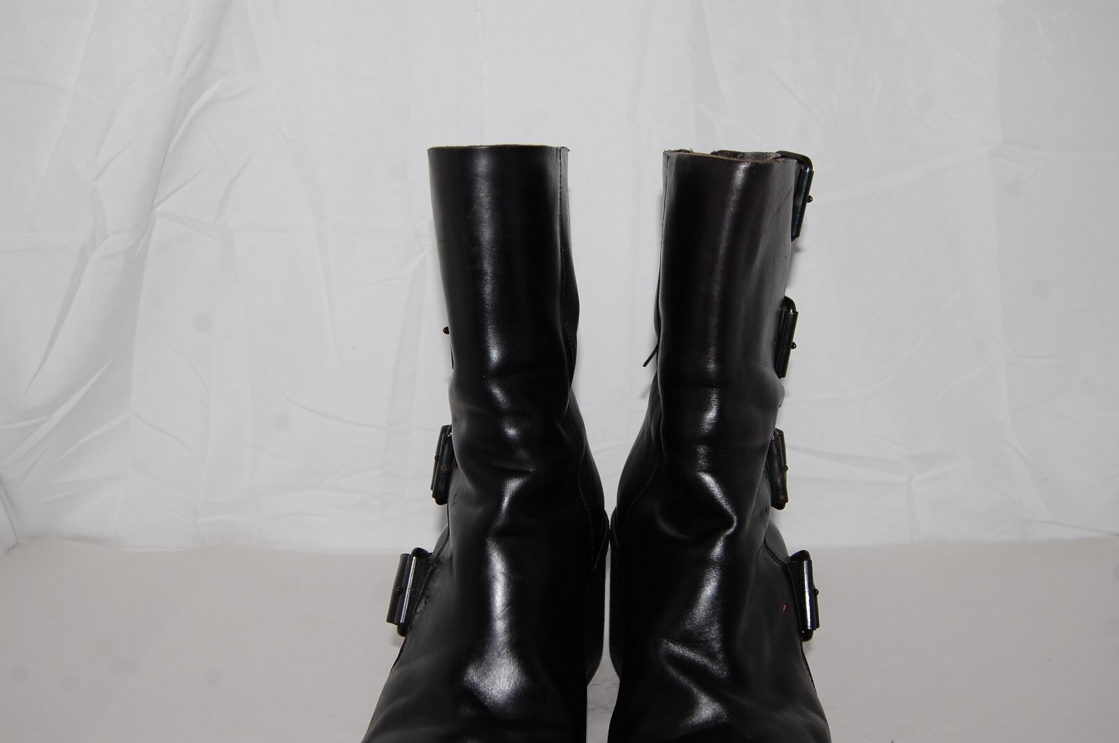 SAINT LAURENT $950❤️37 5 7 5 MARSELL stivaletti stivaletti neri in vera pelle tacco plateau ITALIA