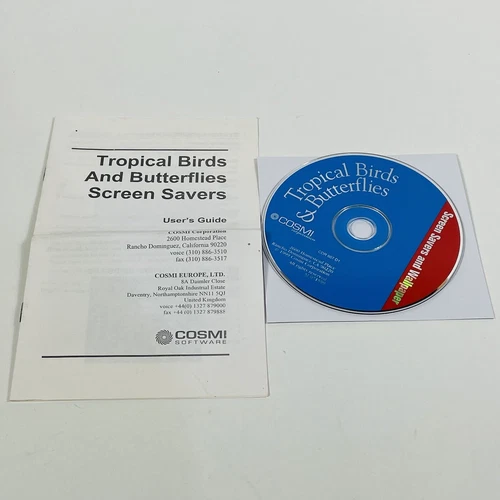 Tropical Birds and Butterflies Screen Savers & Wallpaper PC Big Box CD Software