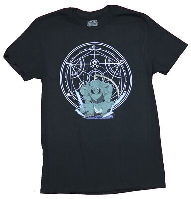 Full Metal Alchemist Adult New T-Shirt - Alphonse Seated in Transmutation Circle