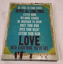 Stretched Canvas Print Rules For Life 16" X  12" Be True Respect Listen Love