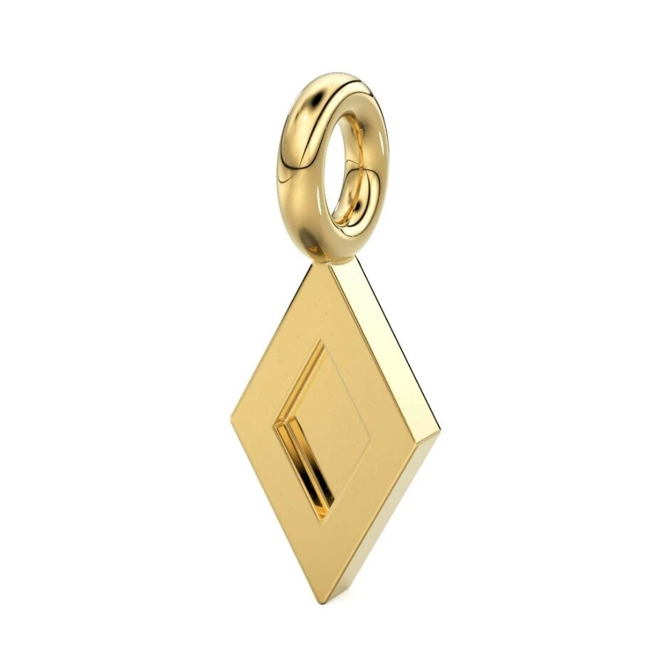 Dije colgante con pavé de diamantes de oro macizo de 14 quilates suministros de joyería encanto de diamantes Foto 3 de 4