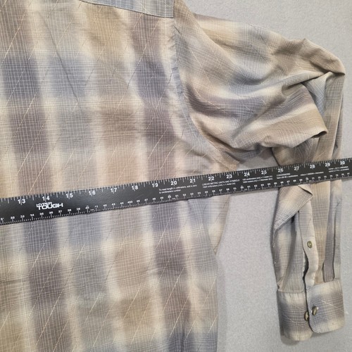 Murano Mens Brown Plaid Long Sleeve Button Up Shirt Size Large - Picture 7 of 8