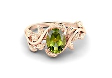 Peridot Oval Cut Ring Peridot Gemstone Wedding Ring Gold Peridot Ring Dainty