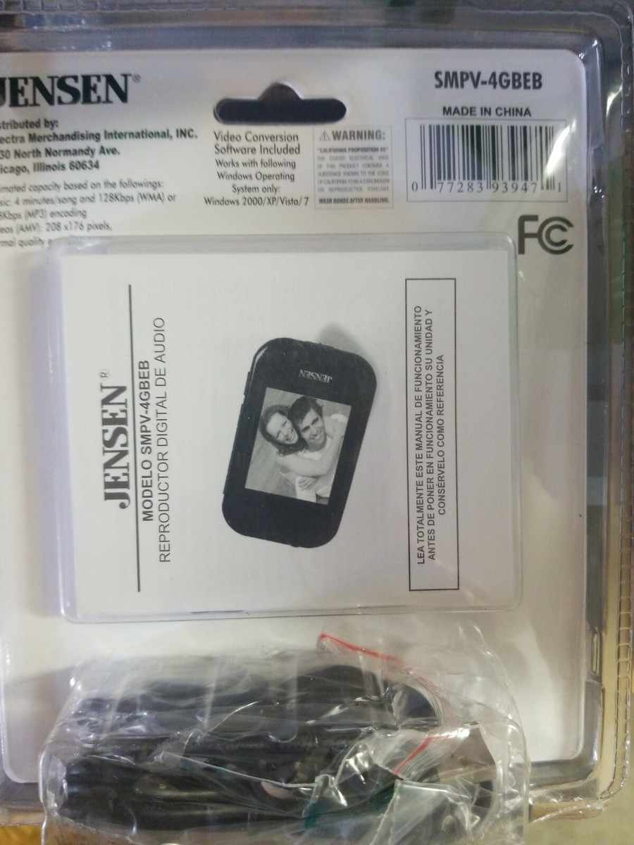 BRAND NEW Sealed Jensen SMPV-4GBEB Digital Media Player Free