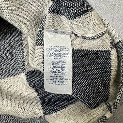 CHAPS Women's White & Navy Plaid Zip Up Sweater Vest Cotton Blend Size M $79 - Picture 9 of 12