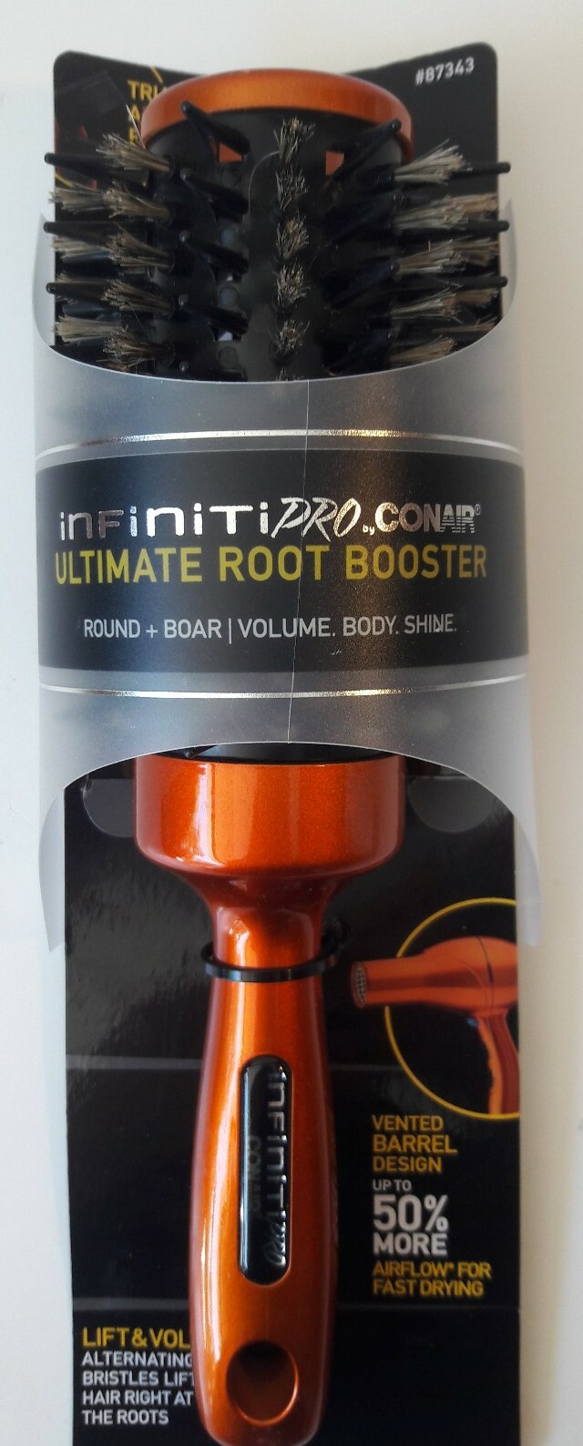 CONAIR Infiniti Pro Ultimate Root Booster Round Boar Nylon Brush Volume