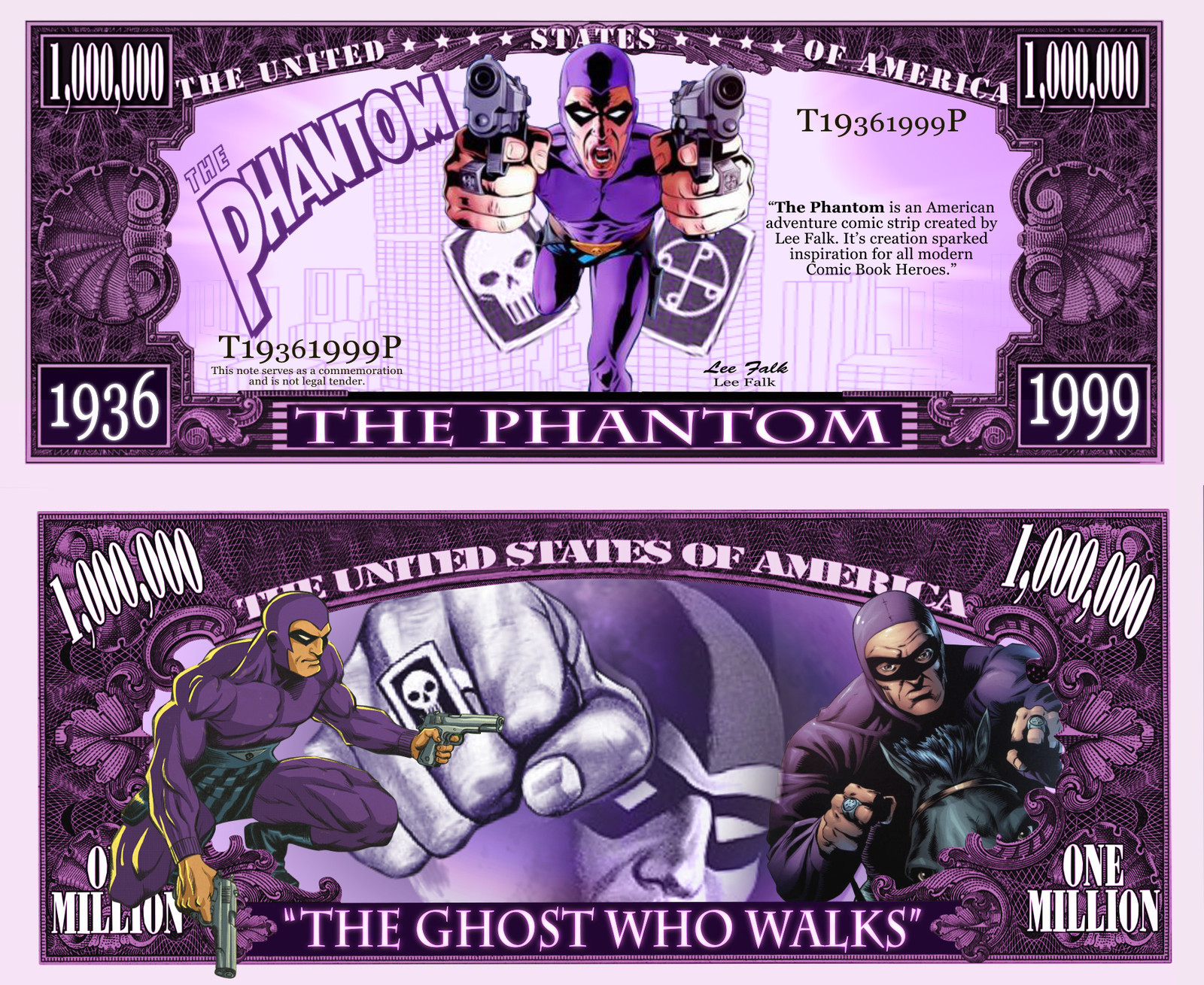 El Fantasma Billete Million Dólar ! Serie Super Heros Comics Phantom Bengala