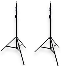 Two 7  3-Section Photography Light Stands 1/4  Stud Tip Connector