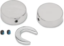 PAIR - Drag Specialties Harley Swingarm Pivot Bolt Covers Chrome 1303-0026