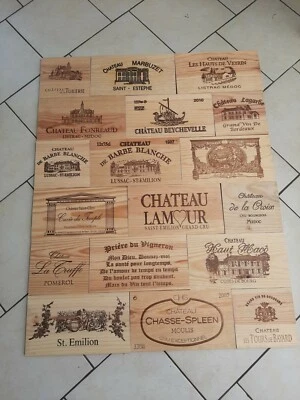 Lot de 18 estampes bois façades caisse vin - Photo 1/3