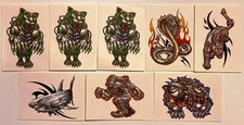 Predators Lot of 8 Temporary Tattoos Robotic Animals Tiger Cobra Panther Gorilla