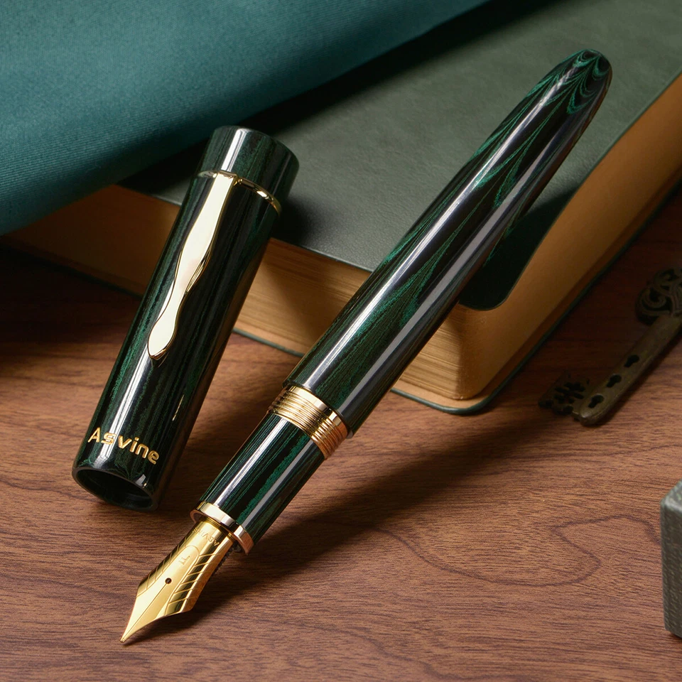 Asvine C2000 Ebonite Fountain Pen NO.8 EF/F/M/Stub 1.1 Nib Large Size Gift Pen - Image 3 of 4