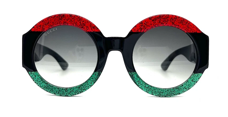 NUEVAS GAFAS DE SOL GUCCI GG0084S 001 NEGRAS ROJAS VERDES DEGRADADAS AUTÉNTICAS 51 - 26 Foto 2 de 4