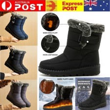 Women Classic Snow Boots Winter Warm Fur Lined Shoes Waterproof Anti Slip Flats