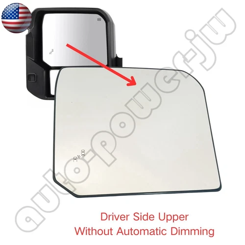 Driver Side Tow Mirror Heat Blind Spot No-Anti-glare for Toyota Tundra 2022-2024