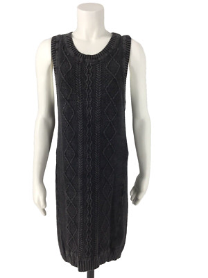 Women's Sweater Dresses Size Medium 8/10 Charcoal Chunky Knit  PAPER CRANE