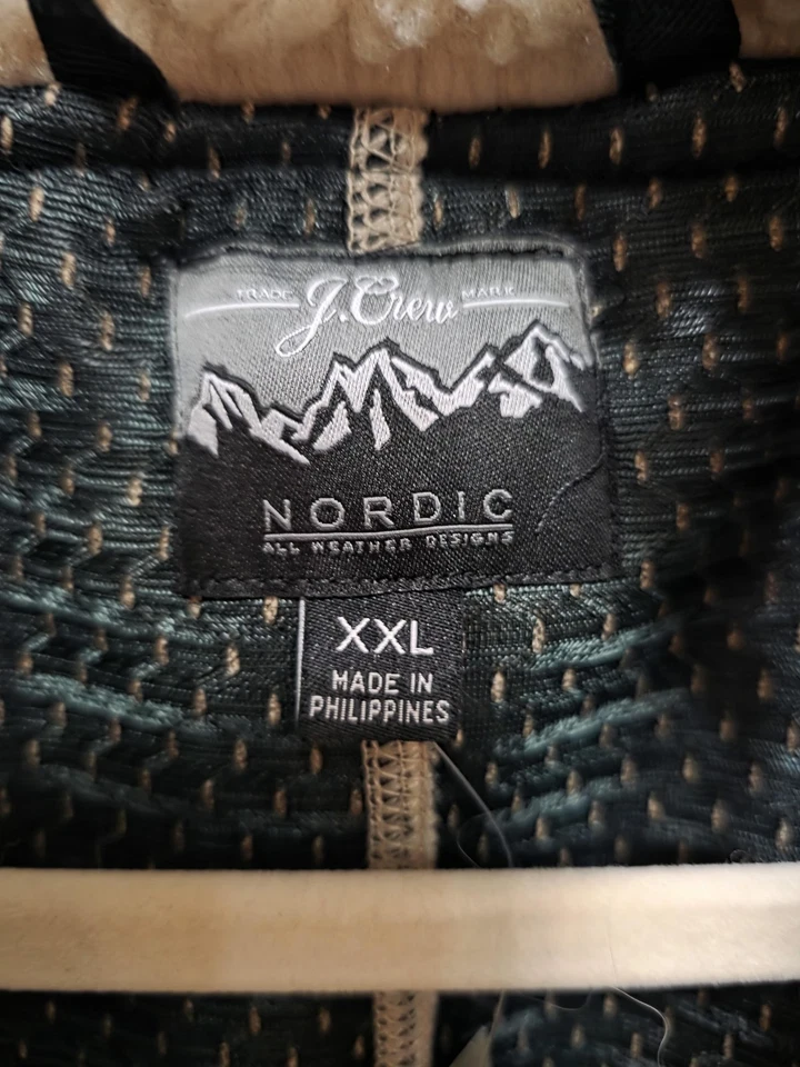 J Crew Nordic Vest Mens 2XL Beige Sherpa Fleece Zip Front Faux Fur NWT - Image 2 of 4