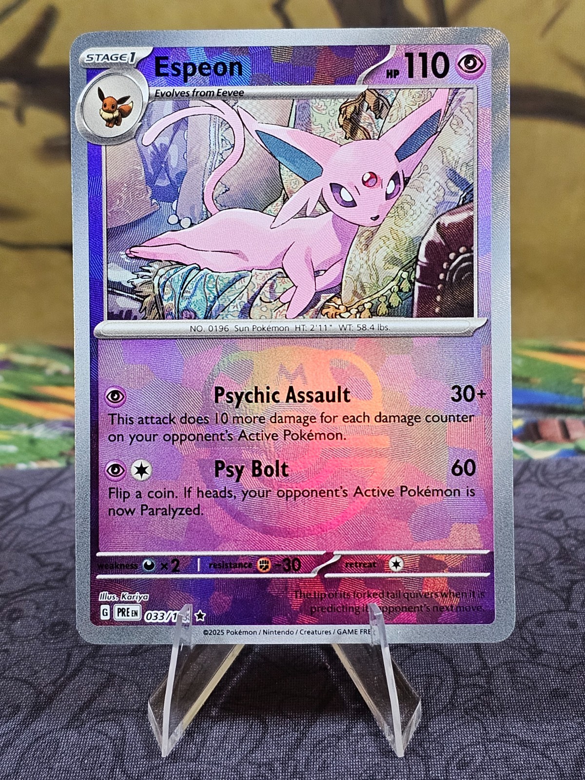 Espeon (Master Ball Pattern) 033/131 Sv: Prismatic Evolutions Holo NM