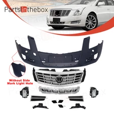 Front Bumper Cover Upper Lower Grille Fog Light Kit Fit 2013-2017 Cadillac XTS