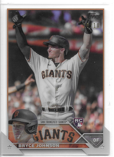 Bryce Johnson 2023 Topps Series 2 Clear Rookie Acetate 10/10 SSP RC Giants #571