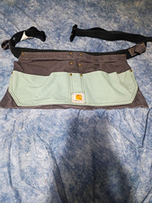 Carhartt Tool Apron Gray/Green Canvas Adjustable Belt Quick Release Buckle
