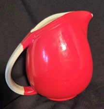 Vintage Red Hall Ceramic Pitcher 7”