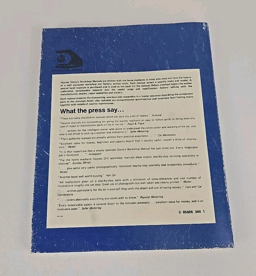 Manual de taller del propietario vintage Haynes Mercedes Benz 230, 250 y 280 68-72 Nº 346 Foto 3 de 4