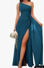 One Shoulder Chiffon Dress Evening Formal Gown