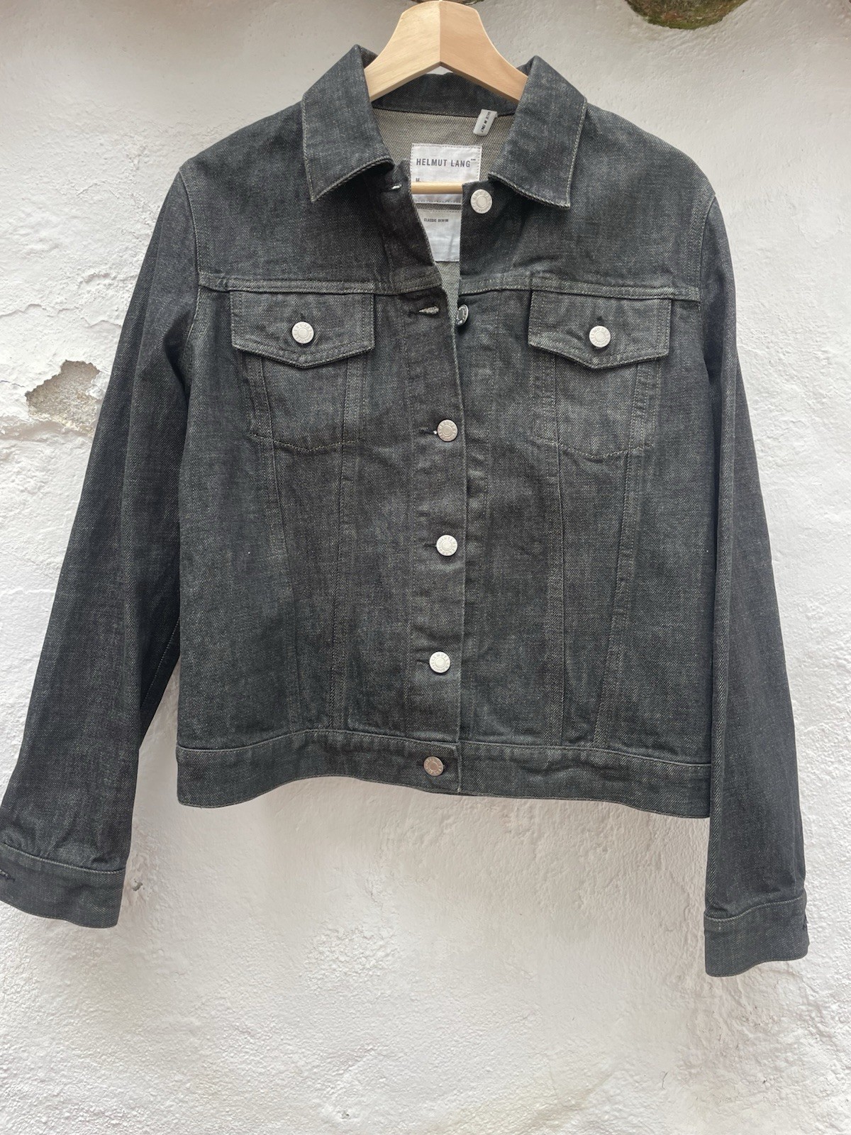 Helmut Lang, Helmut Lang , Vintage 1998, Women’s Black Rinsed ,Denim Jacket . 42. New!
