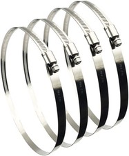4Pcs 8" Adjustable 304 Stainless Steel Duct Clamps 8" -4Pcs, Metallic