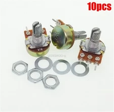 10Pcs Rotary Potentiometer 1K Ohm Linear Taper Panel Pot B1K 15Mm Ic New ow