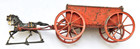 Victorian Child's Toy Tin/Metal Horse & Wagon-Primitive Antique Painted Buggy — photo 1