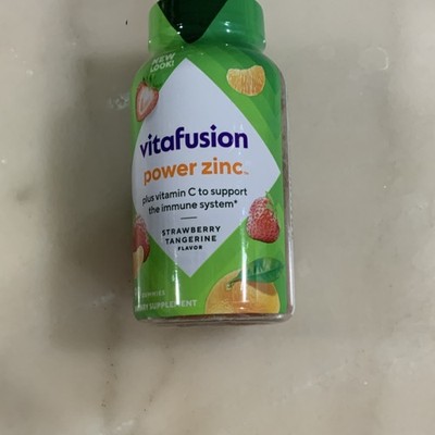vitafusion Power Zinc Gummies Strawberry Tangerine 90 Count Immune Support Gummy